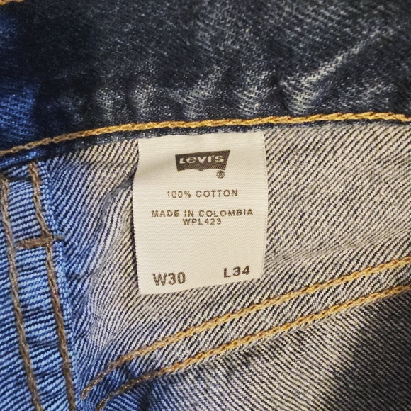 Levis | 501XX Mens Dark Wash 100% Cotton Denim Straight Leg Jeans Size 30 - Picture 5 of 10